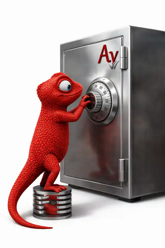 AI illustration, company data protection by End-To-End encryption